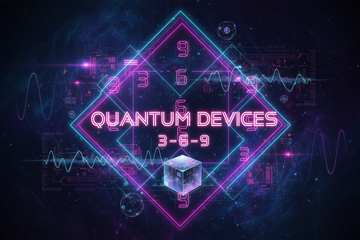 Quantum Devices 3-6-9 Neon Cyberpunk Banner